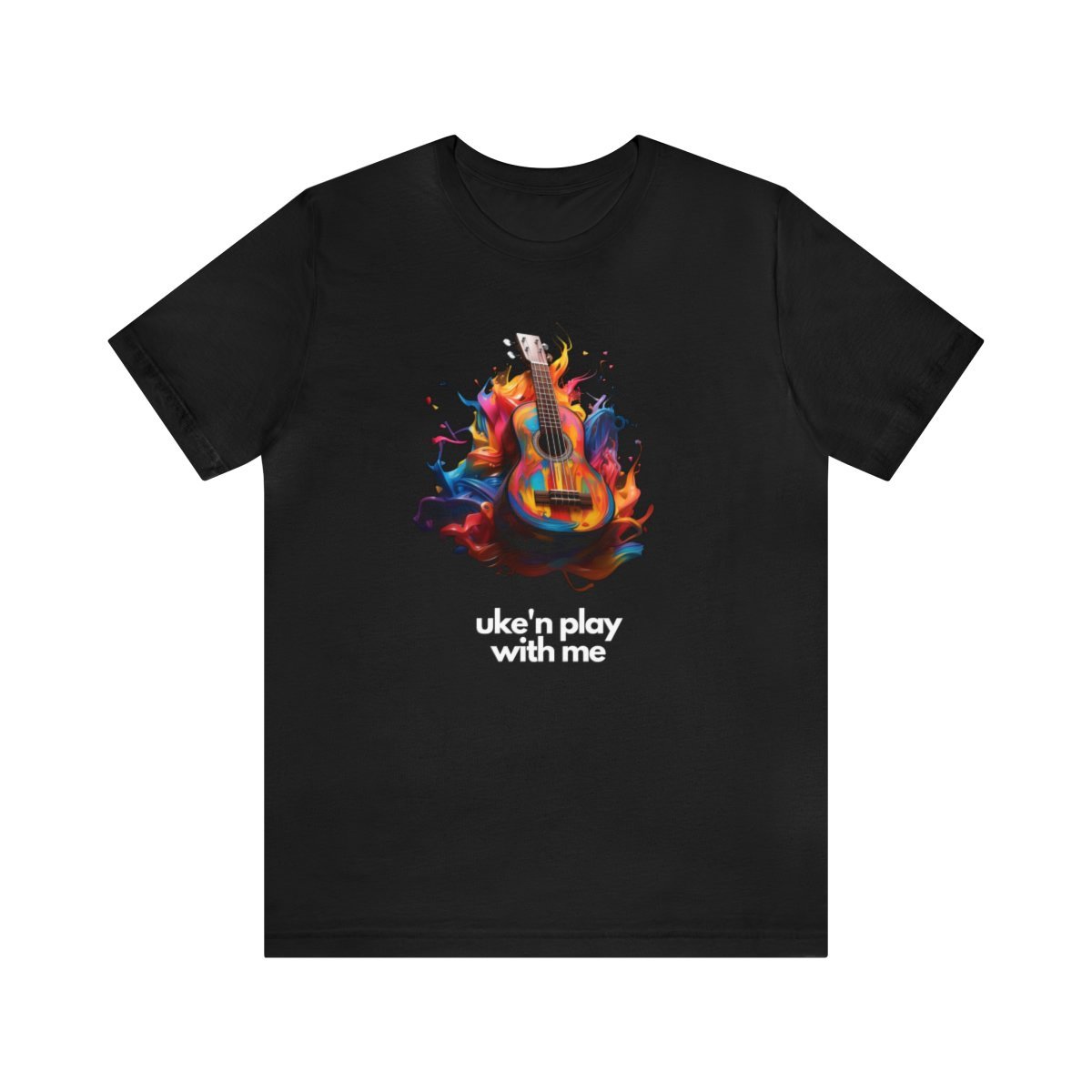Ukulele T Shirt - "uke'n play with me" gag - Unisex Jersey Short Sleeve Tee - Image 2