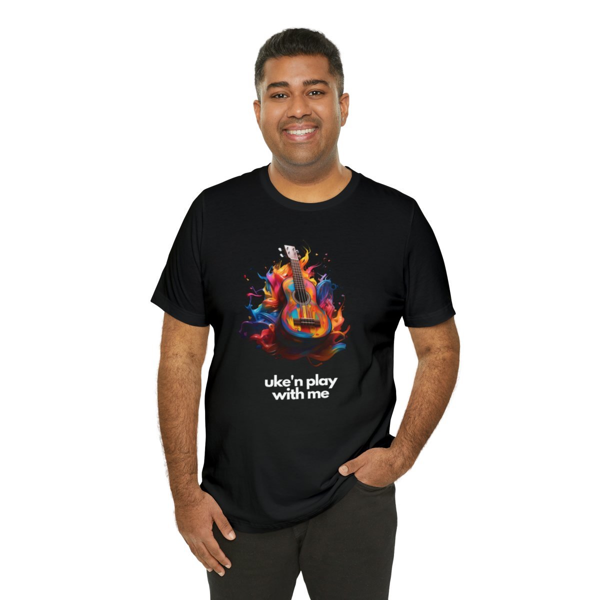 Ukulele T Shirt - "uke'n play with me" gag - Unisex Jersey Short Sleeve Tee - Image 9