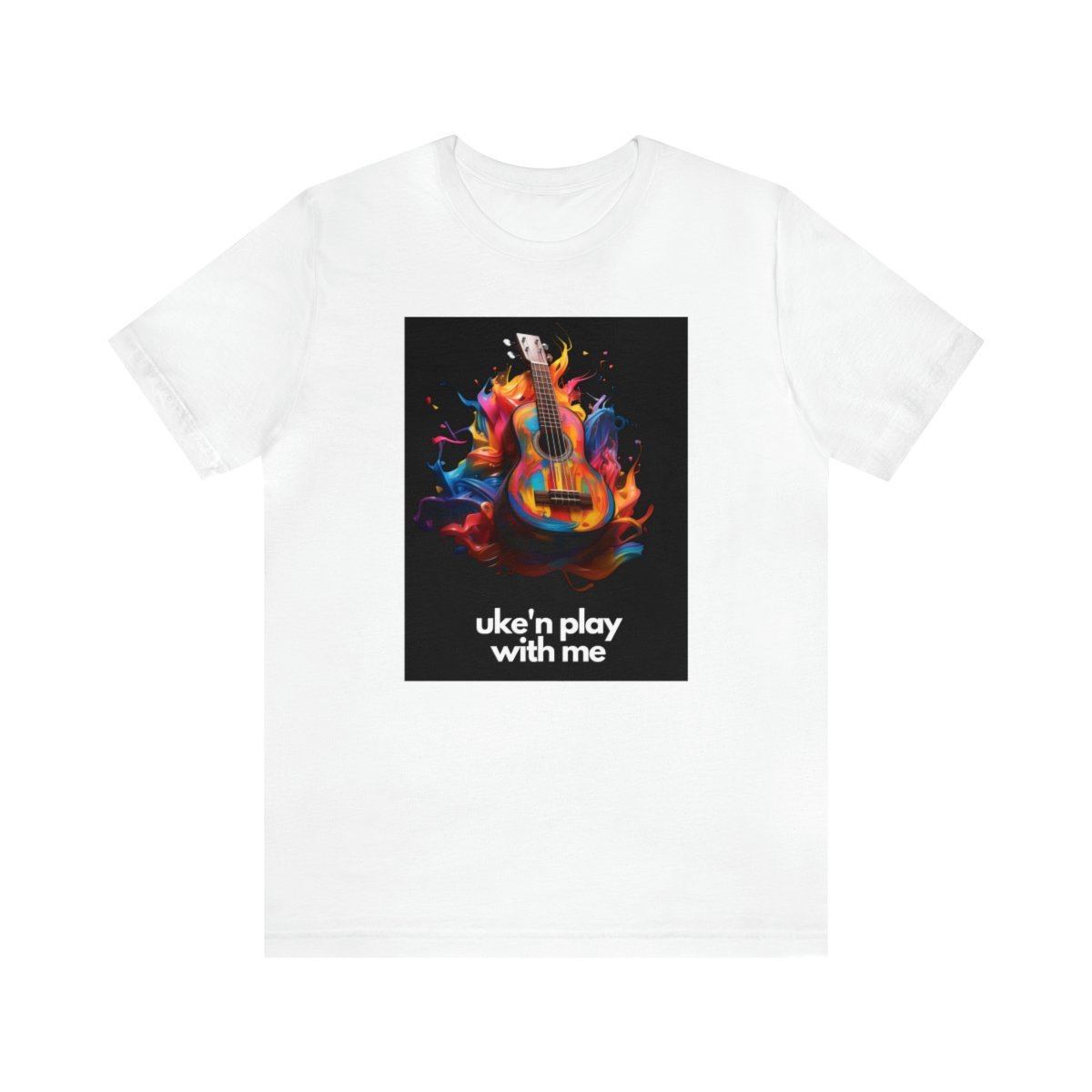 Ukulele T Shirt - "uke'n play with me" gag - Unisex Jersey Short Sleeve Tee - Image 14