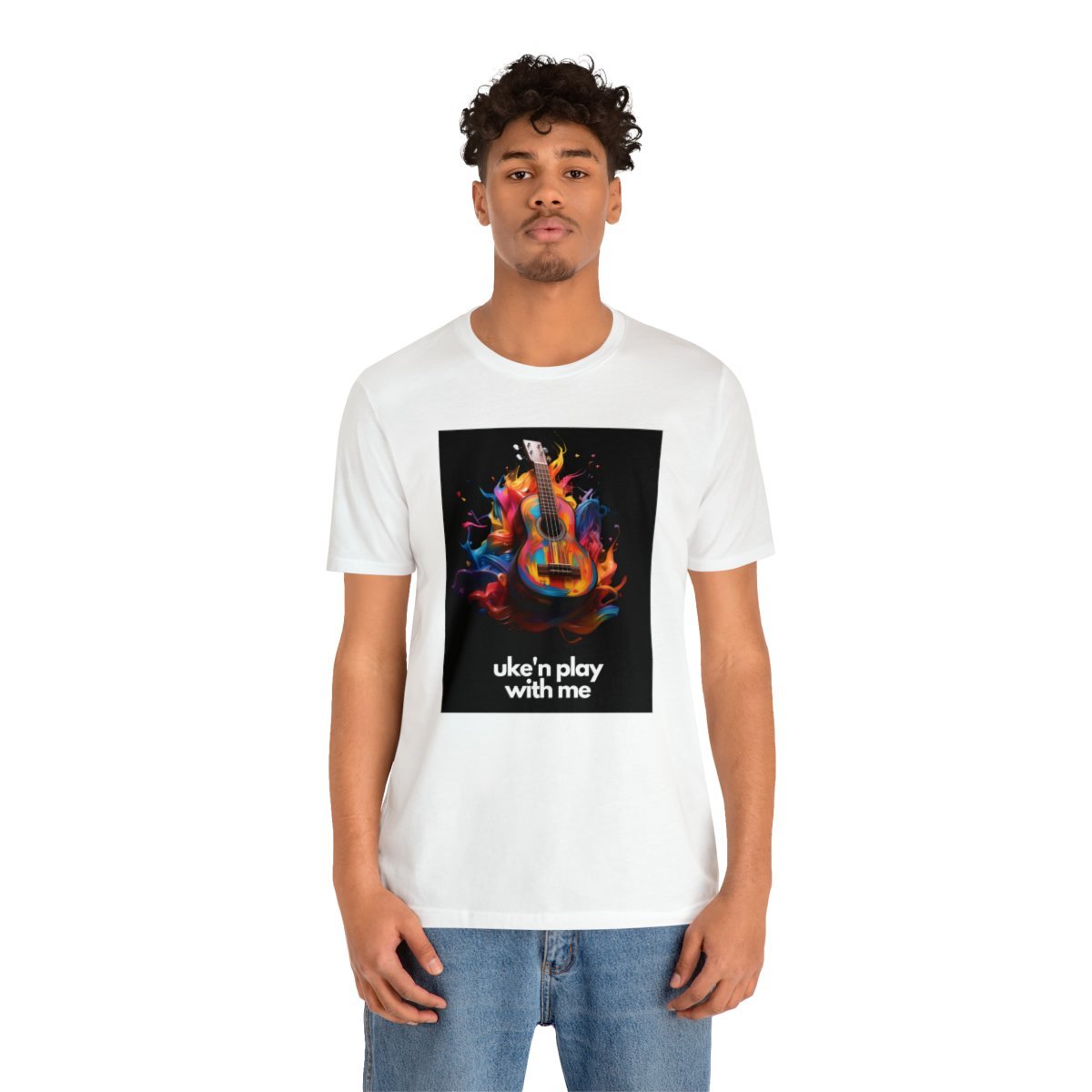 Ukulele T Shirt - "uke'n play with me" gag - Unisex Jersey Short Sleeve Tee - Image 17
