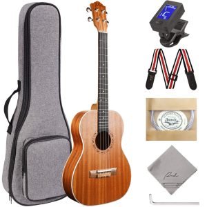 Ranch Baritone Ukulele 30 inch Ukelele Instrument Kit for Beginners Starter Pack Bundle Gig bag, Tuner, Strap, Adjustable Tool Set